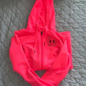 Bright pink Under Armour Coldgear Zip Up